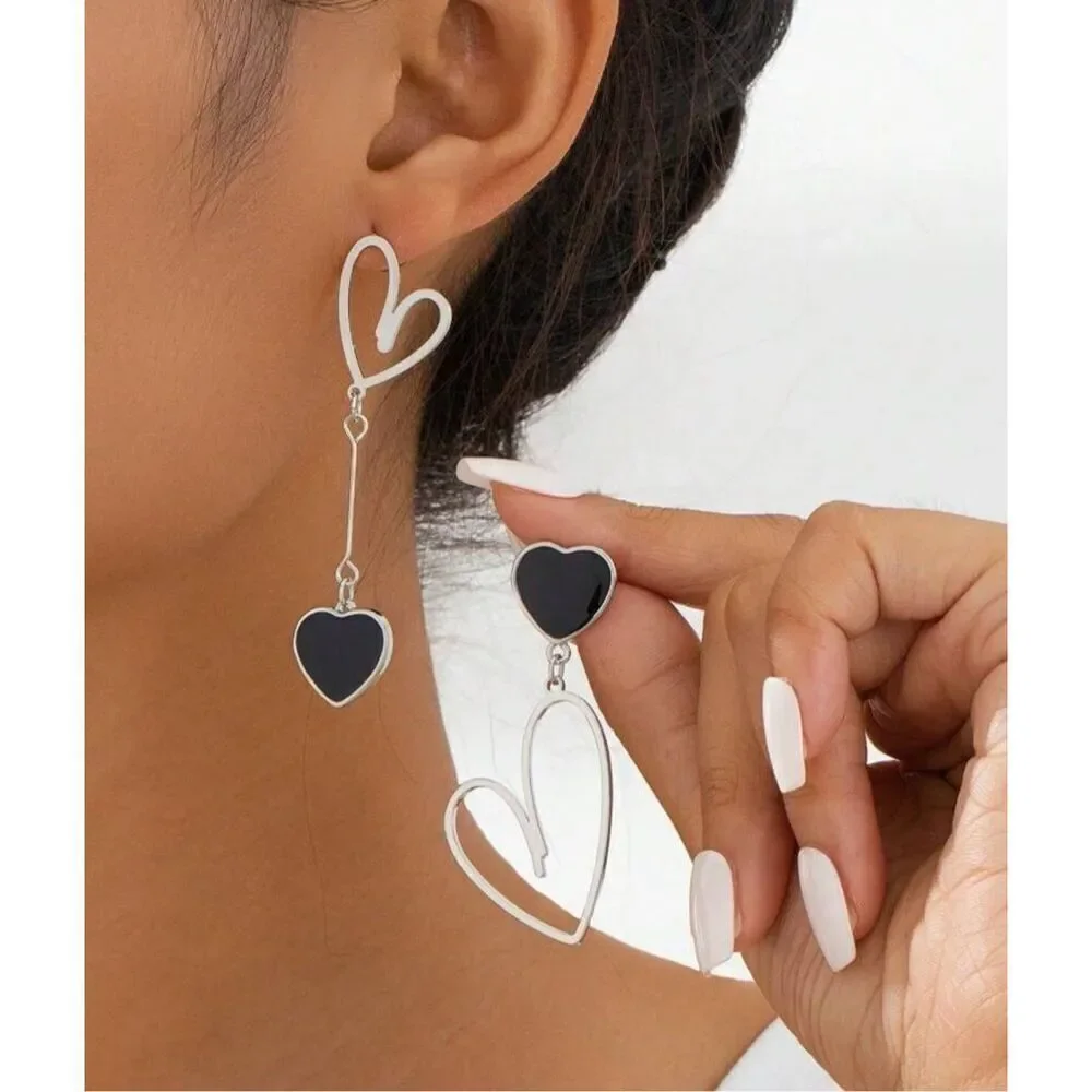 Asymmetrical Heart Earrings